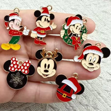 Lot Cartoon Christmas mickey minnie Pendant DIY earring Necklace Jewelry Making