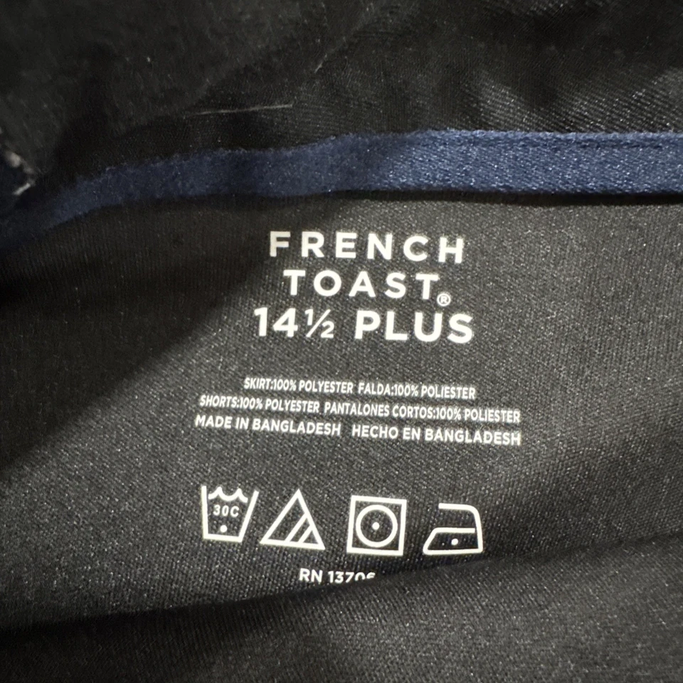 Французский тост черный плиссированные униформы юбка шорты девочек размер 14 1/2 плюс стороны молнии - Изображение 2 из 4