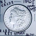 1892 P MORGAN SILVER DOLLAR HI GRADE GENUINE U.S. MINT RARE KEY COIN 8675