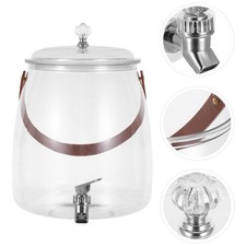 Plastic Fridge Drink Dispenser: Clear Beverage Jug with Tap - Portable 9L Water