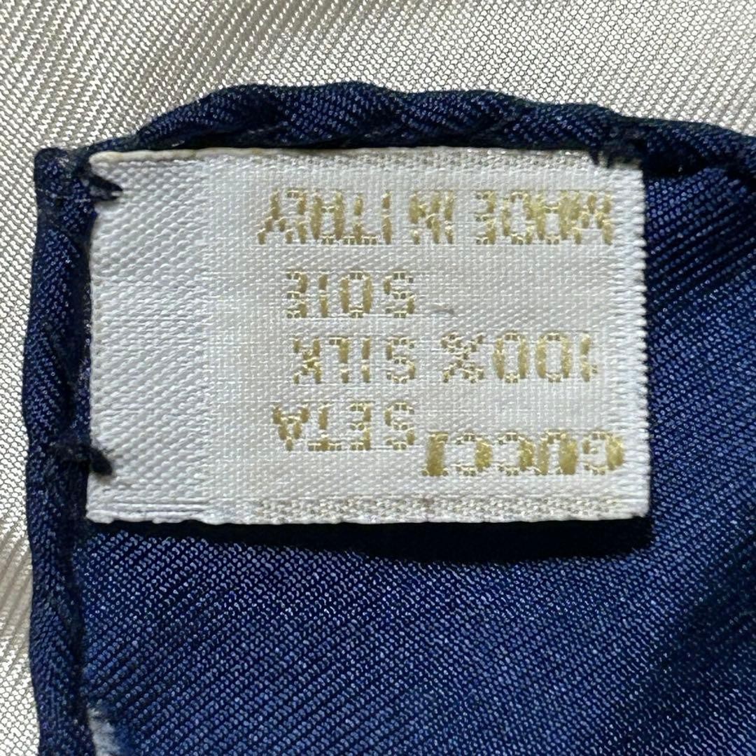 Auth GUCCI Floral Pattern Large Scarf Stole 100％ Silk Navy Le Camelie thumbnail 20