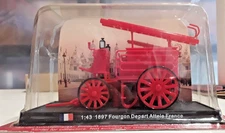 AMER.COM 1:43 Scale 1897 Fourgon Depart Attele France Horse Drawn Fire W (FD-171