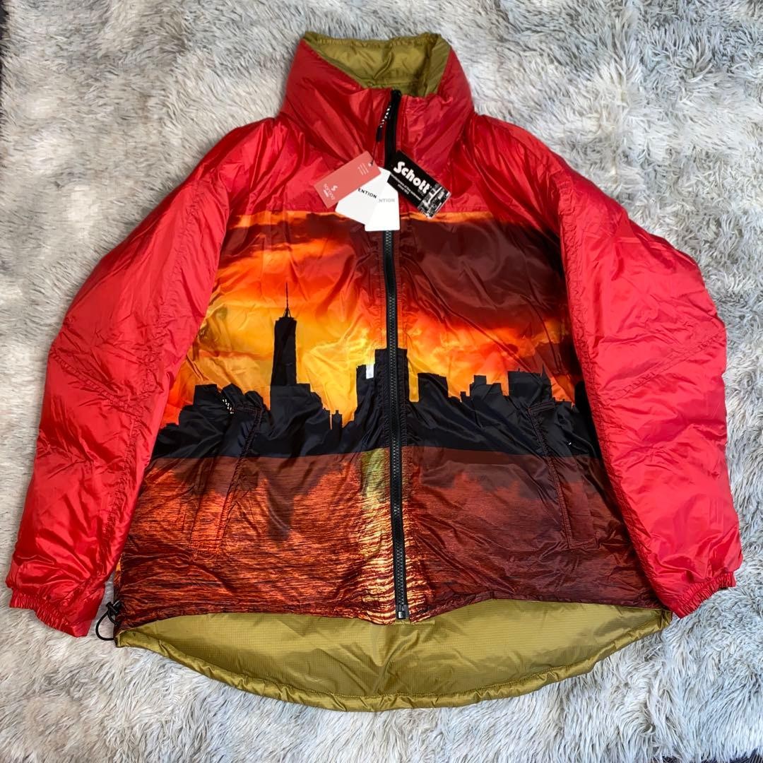 Schott Reversible Down Jacket Liberty Goddess Red… - image 4
