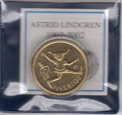Schweden 50 Kronor 2002 Astrid Lindgren Pippi Langstrumpf