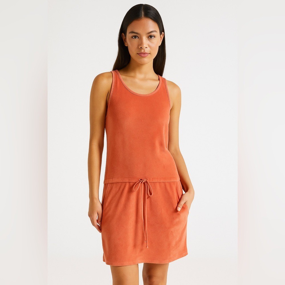 Lilla P Coral Terry Cloth Tank Dress Small