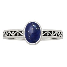 Natural Lapis Lazuli - Afghanistan 925 Sterling Silver Ring s.6 Jewelry R-1213