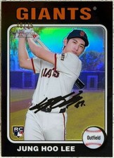 2024 TOPPS HERITAGE HIGH NUMBER #545 JUNG HOO LEE BLACK CHROME REFRACTOR 40/75