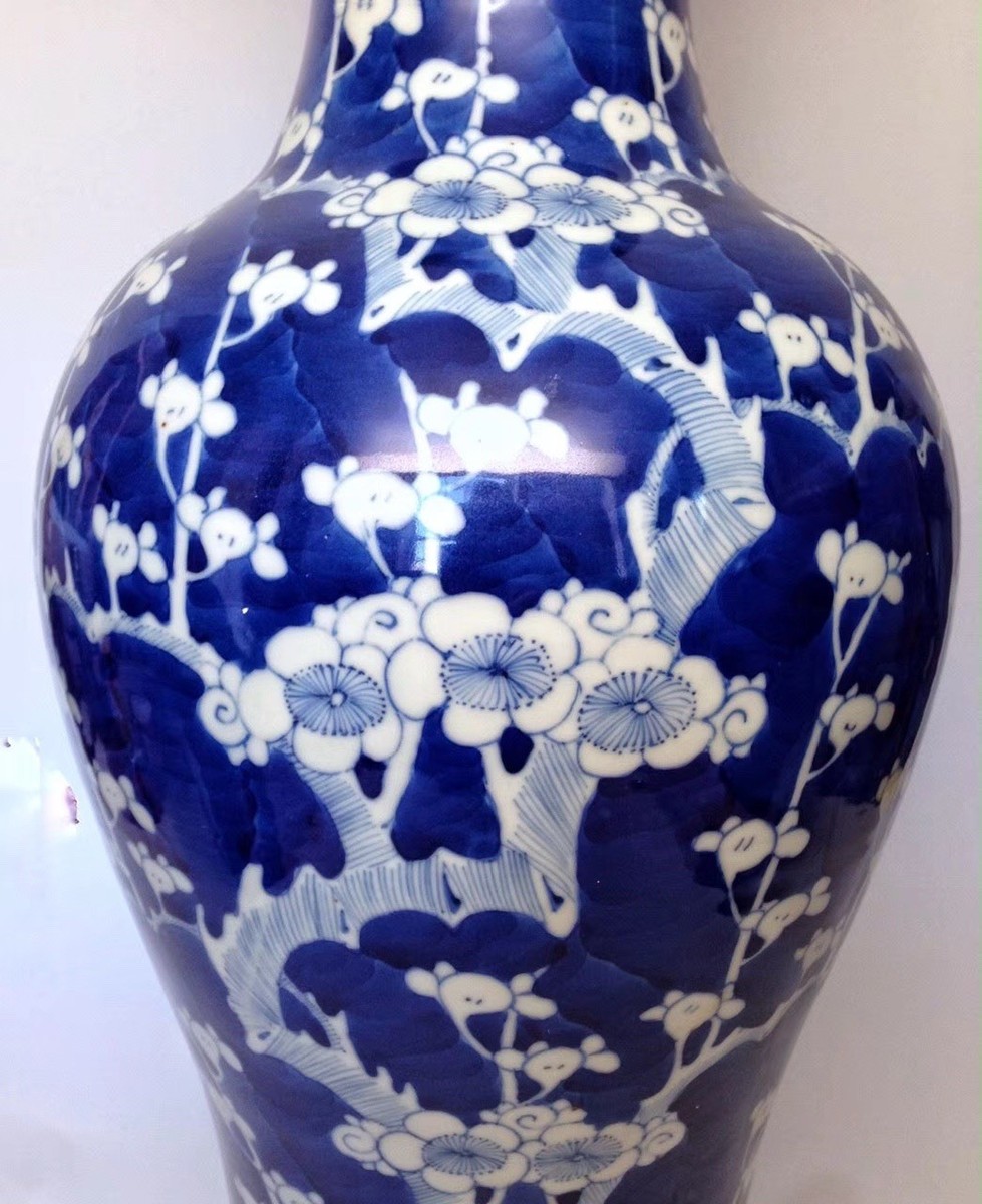 清康熙青花冰梅觀音瓶規格：高46cm鼓腹20cm底16cm | eBay