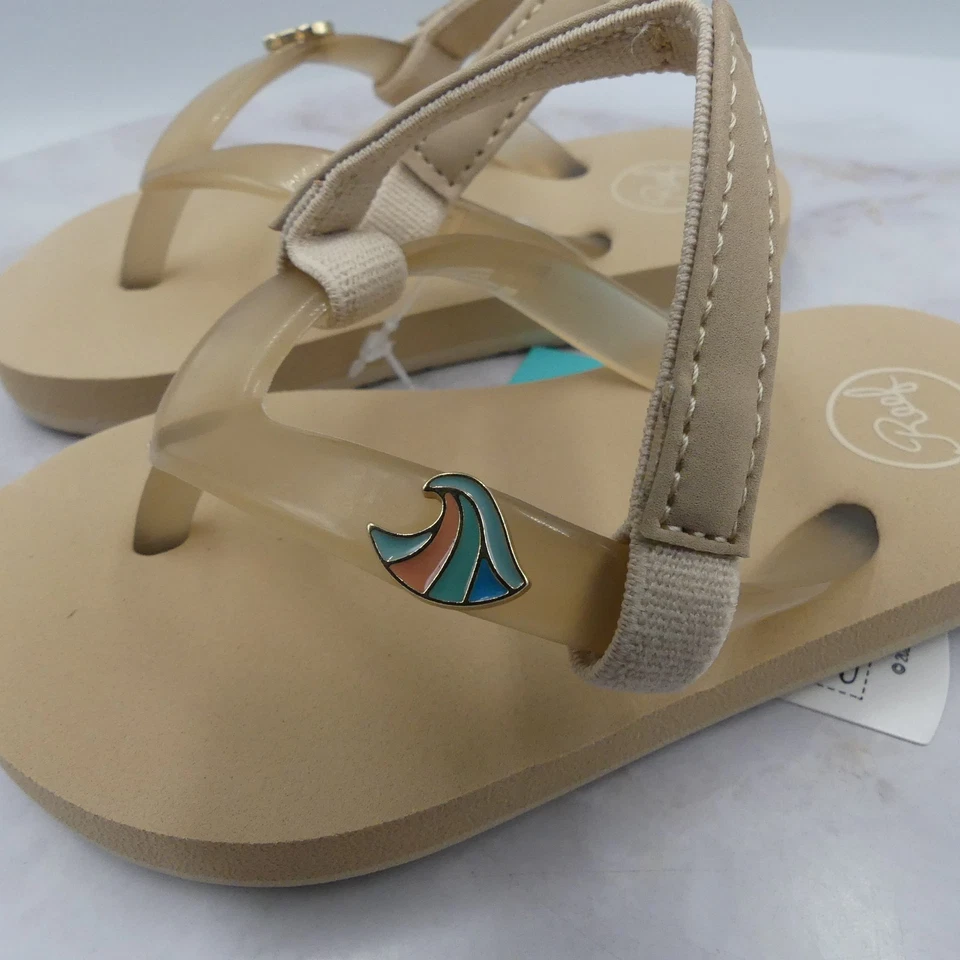 Reef Sandals Toddler Girls 5 Beige Flip Flops Slingback Little Charming Oasis - Image 3 of 4