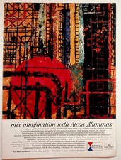 Vintage 1950s Alcoa Aluminas Abstract Art Print Ad Pittsburgh PA