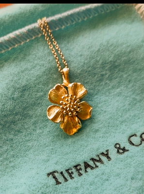 Rare Tiffany & Co. Dogwood Wild Rose necklace 18K 16