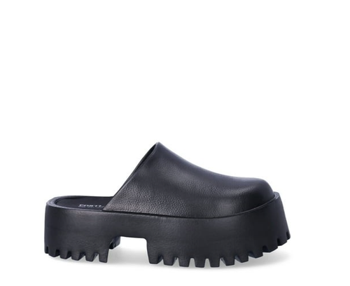 Sandalias con zueco de plataforma Portland para mujer sin cordones de tacón bloque informales negras talla 9