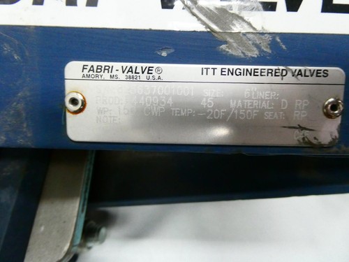 Itt F440934 Fabri-valve Manual Flanged Knife Gate Valve 6in - Picture 4 of 5