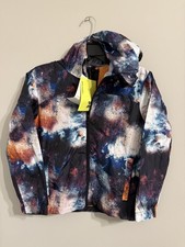 All in Motion Youth Boys Windbreaker Full Zip Hooded Jacket Size L Outer Space