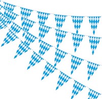 Wimpelkette Oktoberfest Deko Blau/Weiß 4 StüCk 14X21Cm 10M FüR Party Garten Bar