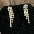 Vintage Crystal Goldtone Fringe Dangle Ear Rings 1.2” Long — photo 2