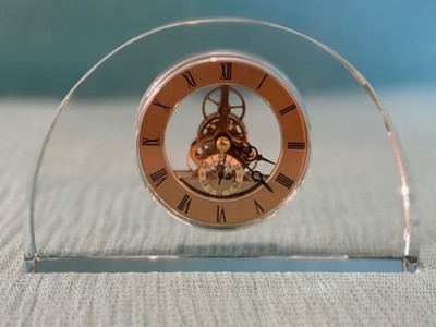 vintage crystal skeleton clock