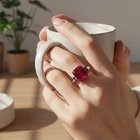 Ravishing Red Rubellite Tourmaline 4.45Ct 925 Sterling Silver White Gold Rings