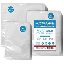 Chamber Vacuum Sealer Bags   6x18", 8x10"  10x10"   300 Pack   Heavy Duty Co...