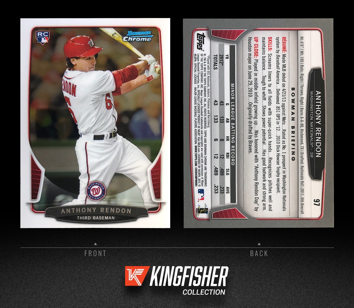 Anthony Rendon 2013 Bowman Chrome Rookie RC #97 Washington Nationals