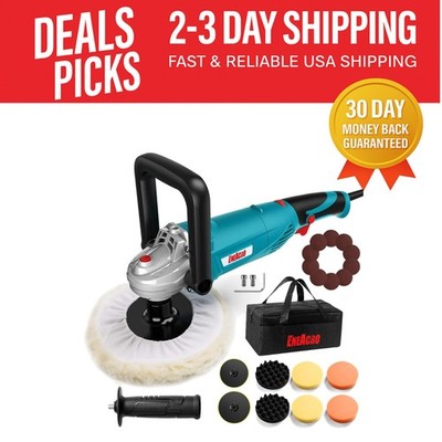 Lightweight 5 lbs Rotary Polisher - 1600W, 7-inch & 6-inch Buffing Complete Set