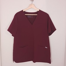 Figs Technical Casma Three Pocket Short Sleeve Scrub Top Women's Size XL