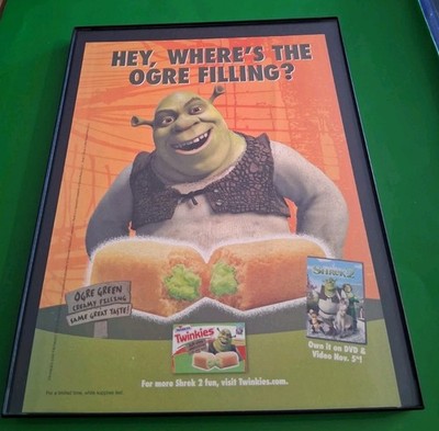 Shrek Green Filled Twinkies 2004 Print Ad Framed 8.5x11 Wall Art 