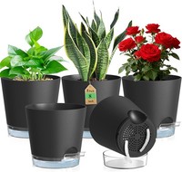 SelbstbewäSserungstopf 20Cm 5Er Set Kunststoff Schwarz BlumentöPfe
