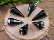 SHUNGITE Crystal Pendulum - Divination, Metaphysical, EMF Protection, E1413