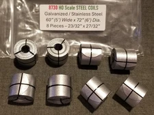 LMH 8730 HO Detail Part STEEL COIL Car GALVANIZED Stainless 8 Coils 60" w x 72"