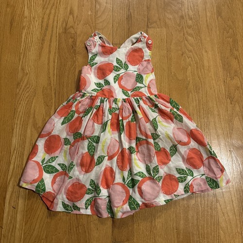 Mini Boden Cross Back Peach Dress Lined Size 3-4
