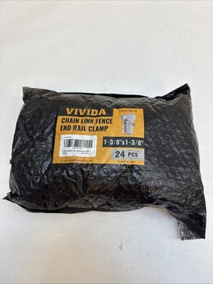 VIVIDA End Rail Clamps 1-3/8'', Chain Link Fence Fittings, Panel T Clamps Qty 24