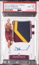 2019 NATIONAL TREASURES PATCH AUTO #137 DYLAN WINDLER PSA 8