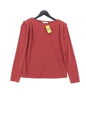 MNG Damen Top S Rot 100% Polyester Langarm Rundhals Basic