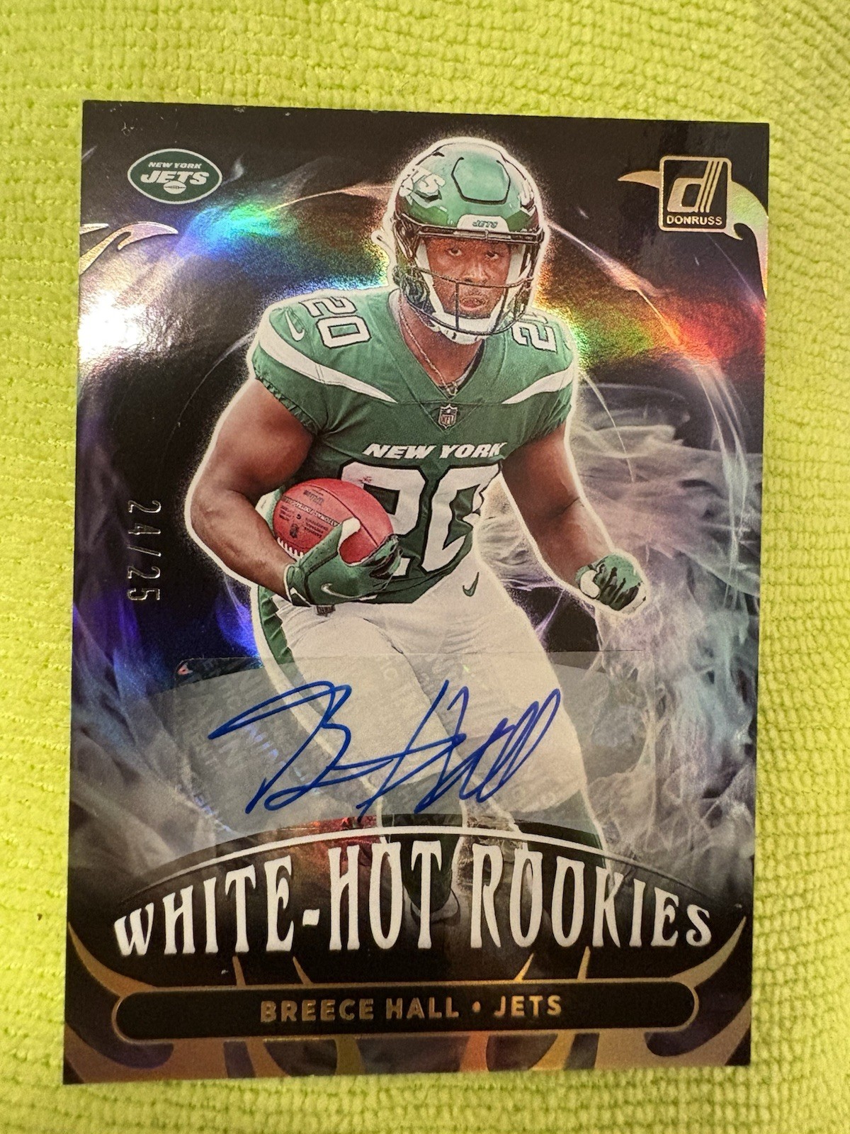 Breece Hall Panini Donruss White Hot Rookies #WHR6 Autograph