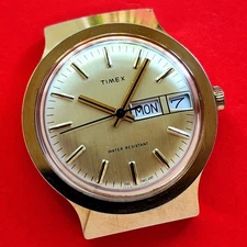 Timex Mechanical Watch Vintage Dial 2241810680 Gold Colour For Repair
