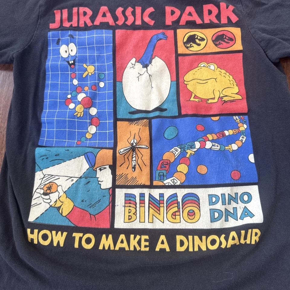 Jurassic Park Bingo Dino DNA Retro Long Sleeve T-Shirt, Boys Youth Medium - Image 2 of 3