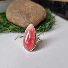 Rhodochrosite Gemstone Ring 925 Sterling Silver Wedding Gift Designer Ring BT161