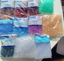 Large Lot of 11,000+ pcs 8mm Assorted Colors Round Faceted Plastic Craft Beads