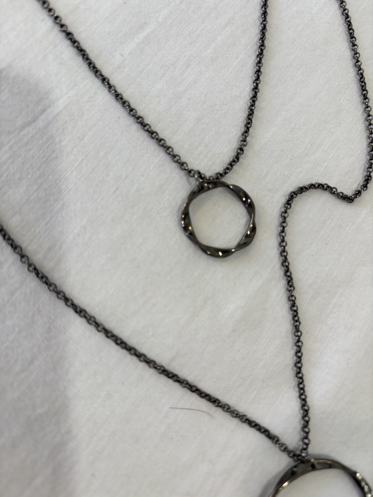 Long Triple Strand Infinity Circle Necklance - image 3