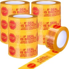 10 Rolls Yellow 2 Inch x 110 Yards 2 Mil Tamper Proof Security Sealing Tape