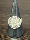 Vintage Sterling Silver Ancient Greek Coin Ring size 6