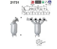 Katalysator FÜR Opel Signum CC (Z03), Opel Vectra C (Z02) - AS 21731