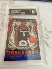 ANTHONY EDWARDS WOLVES 2020 PRIZM DRAFT CRUSADE RED WHITE BLUE PRIZM RC GRADED10