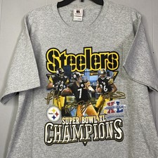 Vtg Pittsburgh Steelers T Shirt Character Tee Super Bowl Champion L 22x30 Y2K