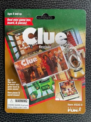 Basic Fun Clue game keychain vintage Hasbro 1998 Item #535-0