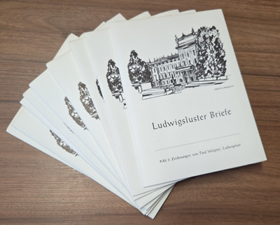 9x Briefpapier mit Umschlägen Schloss Ludwigslust 5 Zeichnungen Paul Wagner #232