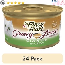 24 Pack Gravy Lovers Wet Cat Food Seared Salmon in Gravy 3 oz Can Cat Food 7.85 per gallon