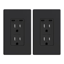 65W Ultra-Speed USB Outlet Receptacle for Laptop, 15 Amp Wall Outlet with USB...