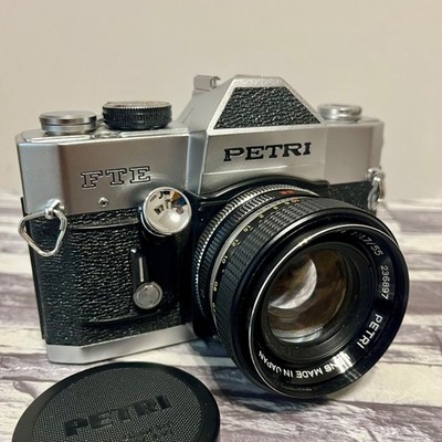 Petri FTE SLR 35mm Film Camera w/ C.C. Petri 55mm F1.7 Lens! From Japan